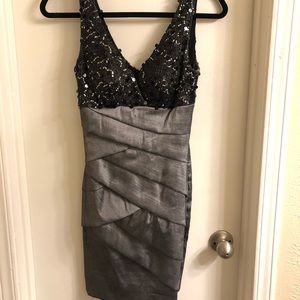 Sparkly Black & Gray Cocktail Dress